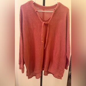 Boho Waffle Knit Lightweight  See Thru Top